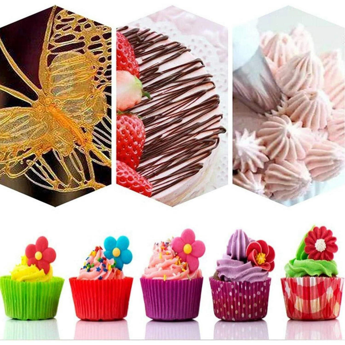 SPRITZBEUTEL 4er Set 30.5 cm, 40.6 cm - Weiß, Kunststoff (40.6/40/40.6cm)
