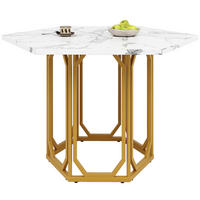 ESSTISCH, MDF in Marmoroptik mit Metallgestell, 110,2/95,4/75,5 cm, Weiß - Weiß, Holzwerkstoff (110.2/95.4/75.5cm) - Redom