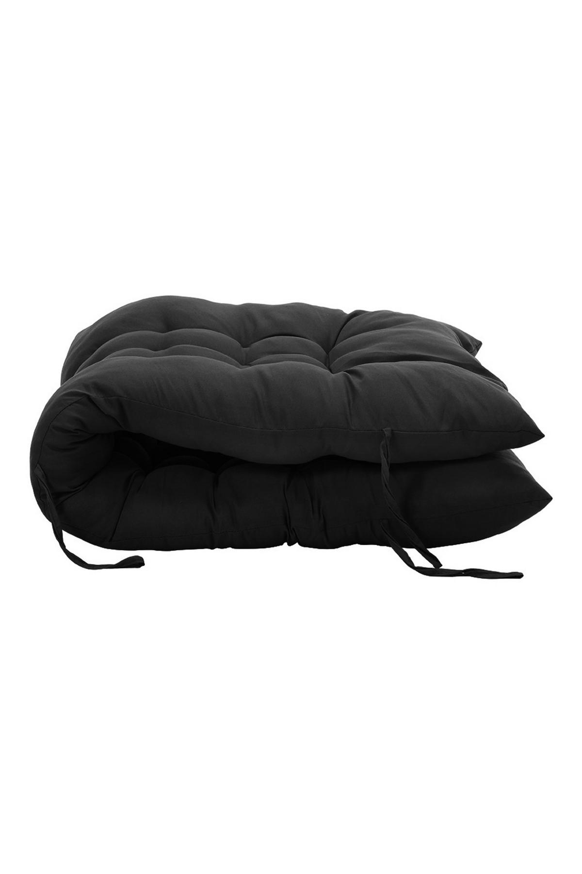 LIEGESTUHLKISSEN aus Baumwollmischung Dickes, weiches und bequemes für den Außenbereich 125 x 48 cm - Schwarz, Textil (48/125cm) - Livingandhome