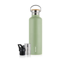 TRINKFLASCHE Leni 1000 ml, inkl. Teesieb und Sportdeckel - Hellgrün, Metall (1L) - Blumtal