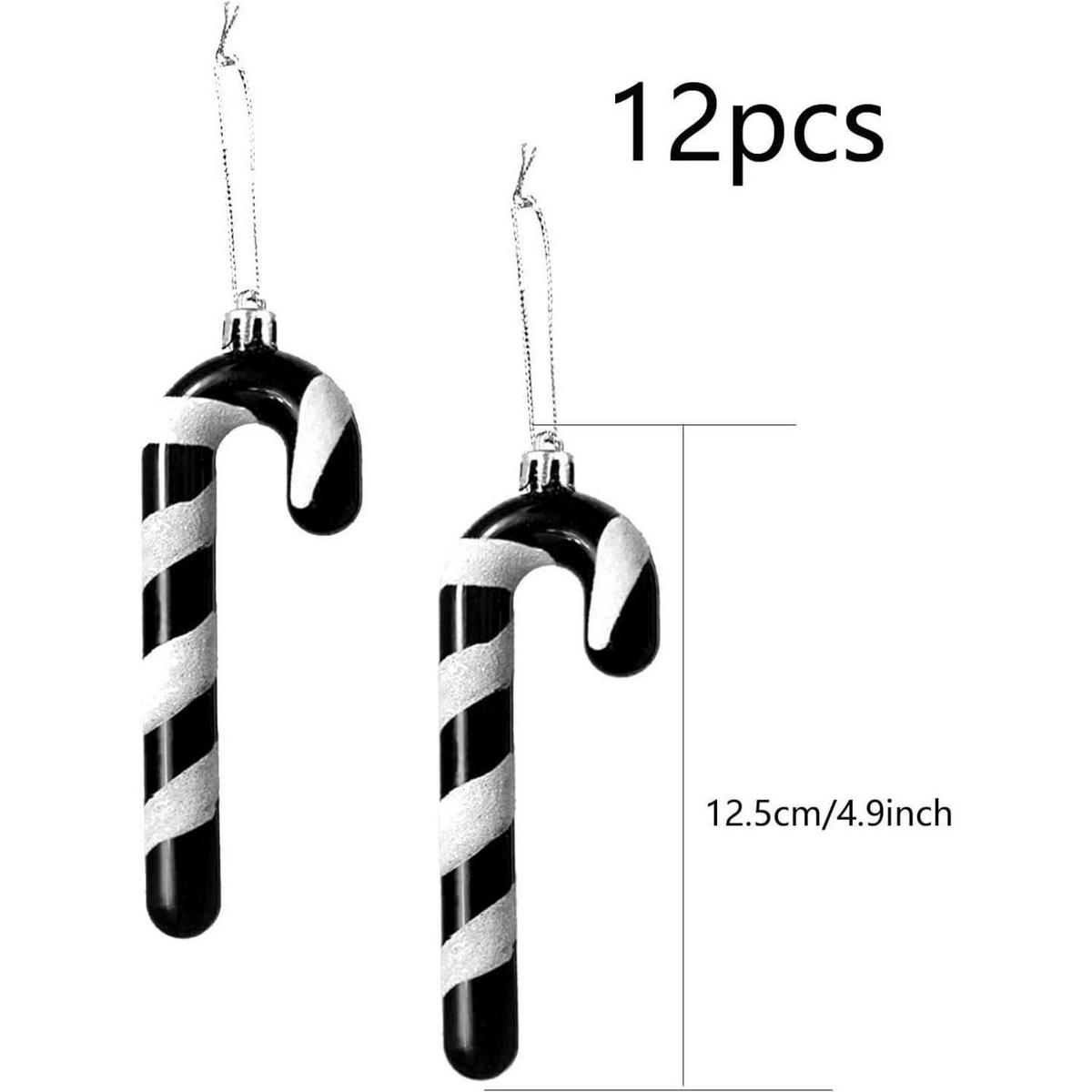 WEIHNACHTSBAUMSCHMUCK 12-teiliges Set Zuckerstangen zum Hängen 13 cm - Multicolor, Kunststoff (4/1/13cm)