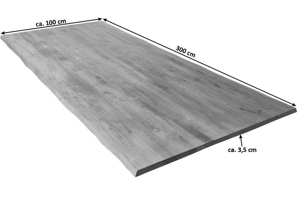 TISCHLATTEN RICHARD - Beige/Schwarz, Holz/Metall (100/300/4cm) - SAM