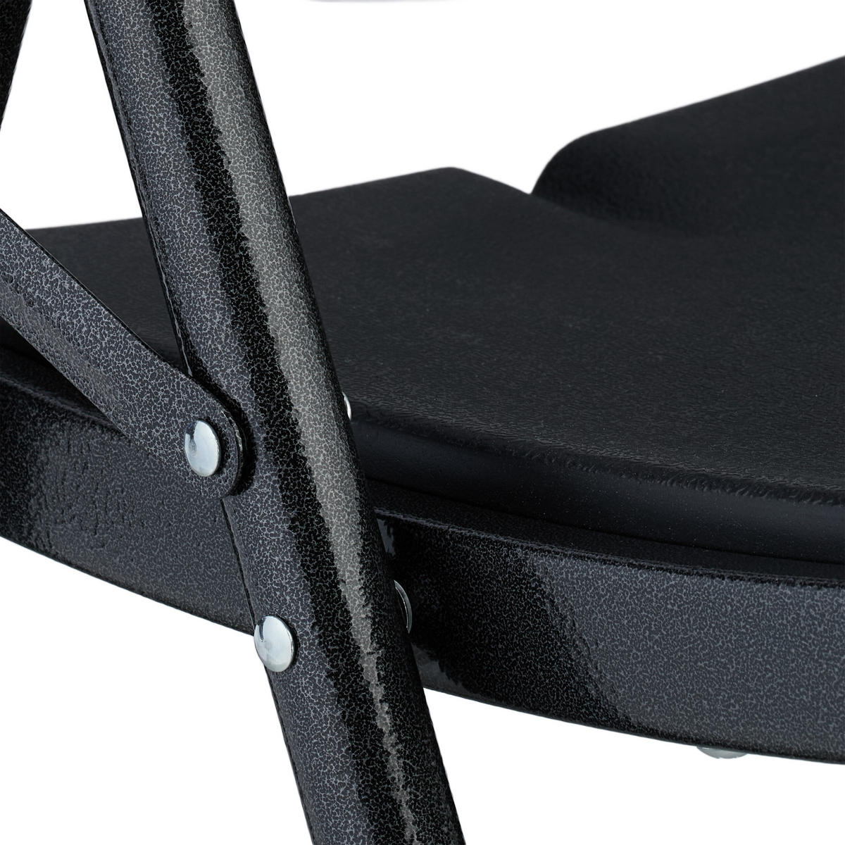 2XKLAPPSTUHL - Schwarz, Kunststoff/Metall (45/87/52.5cm) - Relaxdays