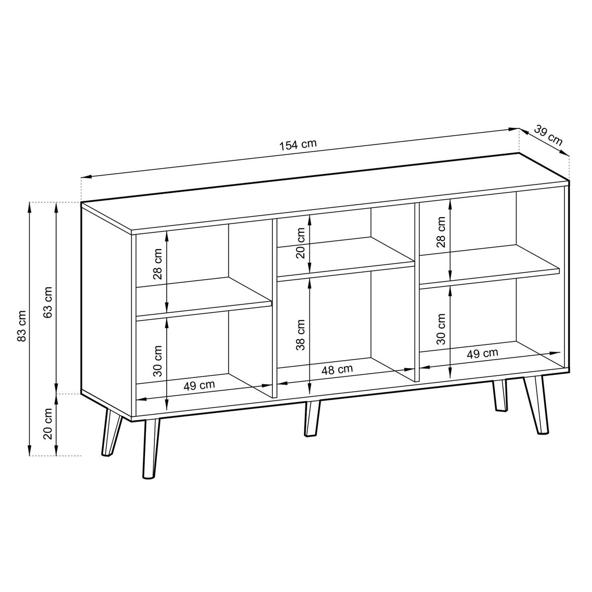 SIDEBOARD VILLETTA 154/83/39 cm mit 3 Türen Schwarz - Schwarz/Eiche Artisan, Holzwerkstoff (154/83/39cm) - MASSENO