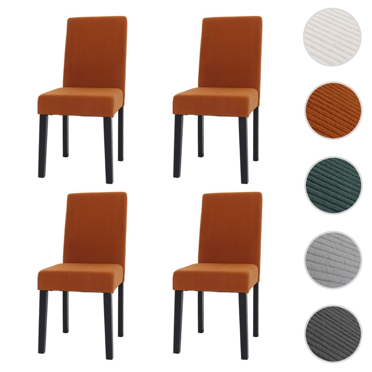ESSZIMMERSTUHL Orange 4er-Set - Orange, Textil (42/90/50cm) - MCW
