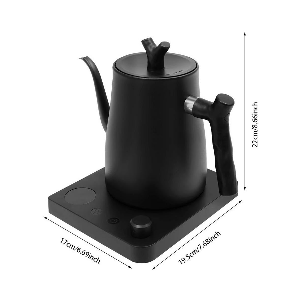 WASSERKOCHER 1L 1000W LED 40–100°C Trockenkochschutz Schwarz - Schwarz, Metall (17/22/19.5cm) - Kaket