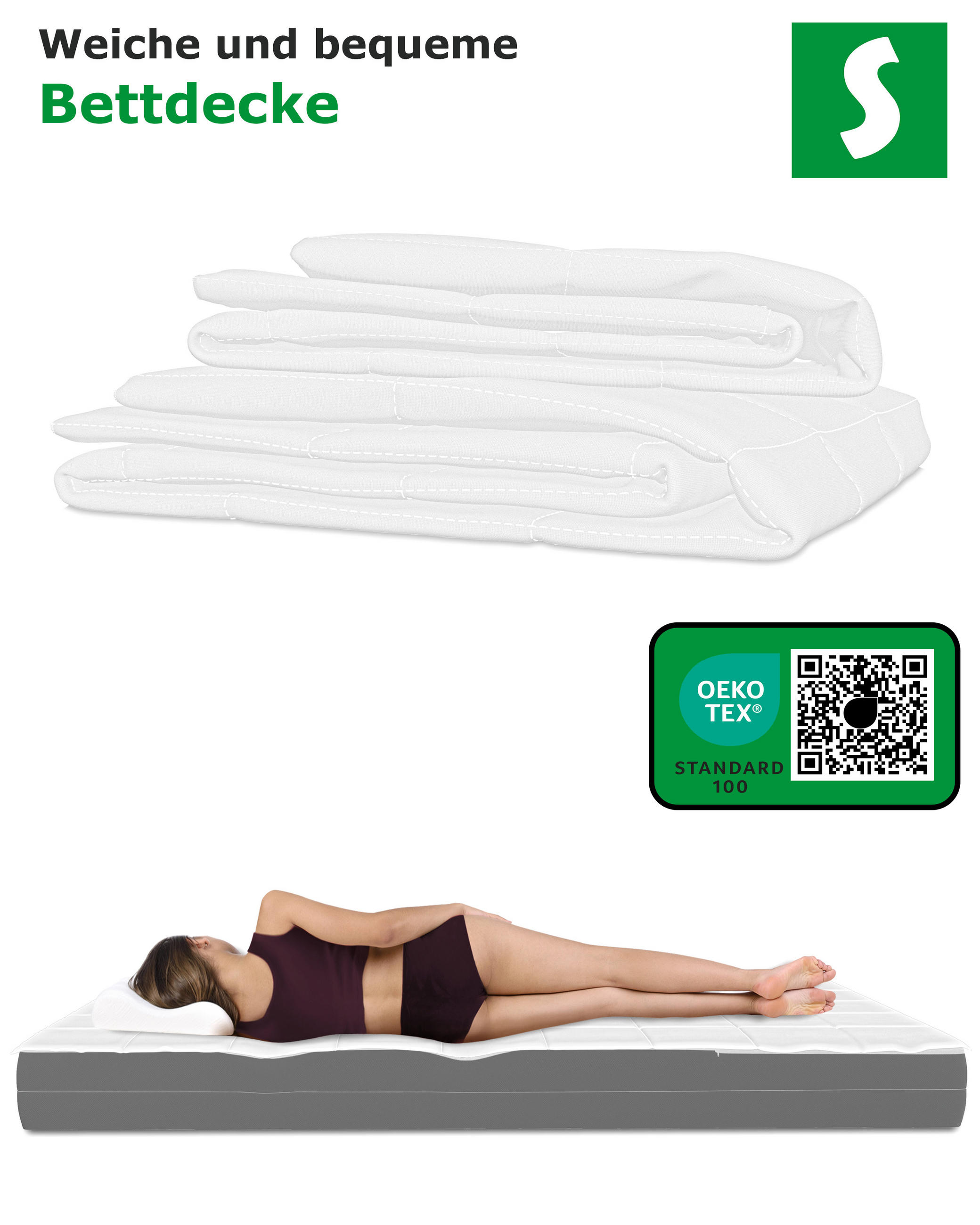 Thumbnail - Schlaftroll Bettdecke, Weiß, Textil, Rechteckig, 220x240 cm, Oeko-Tex® Standard 100, Schlaftextilien, Bettdecken, 4 Jahr...