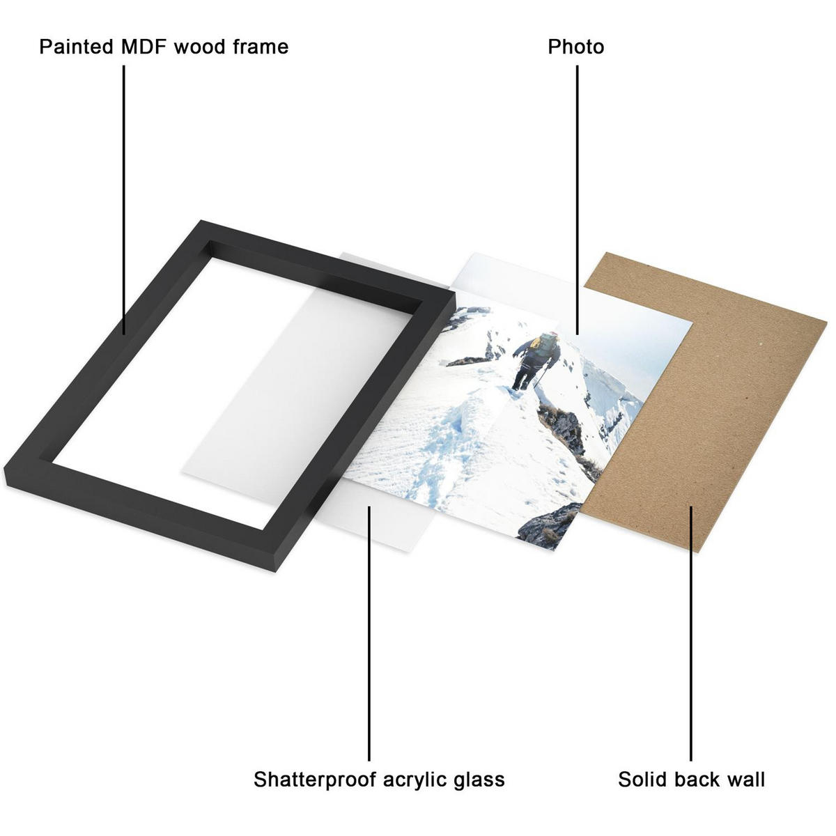 BILDERRAHMEN 32.5/23.8 cm - Schwarz, Glas (23.8/32.5/2cm) - Intirilife