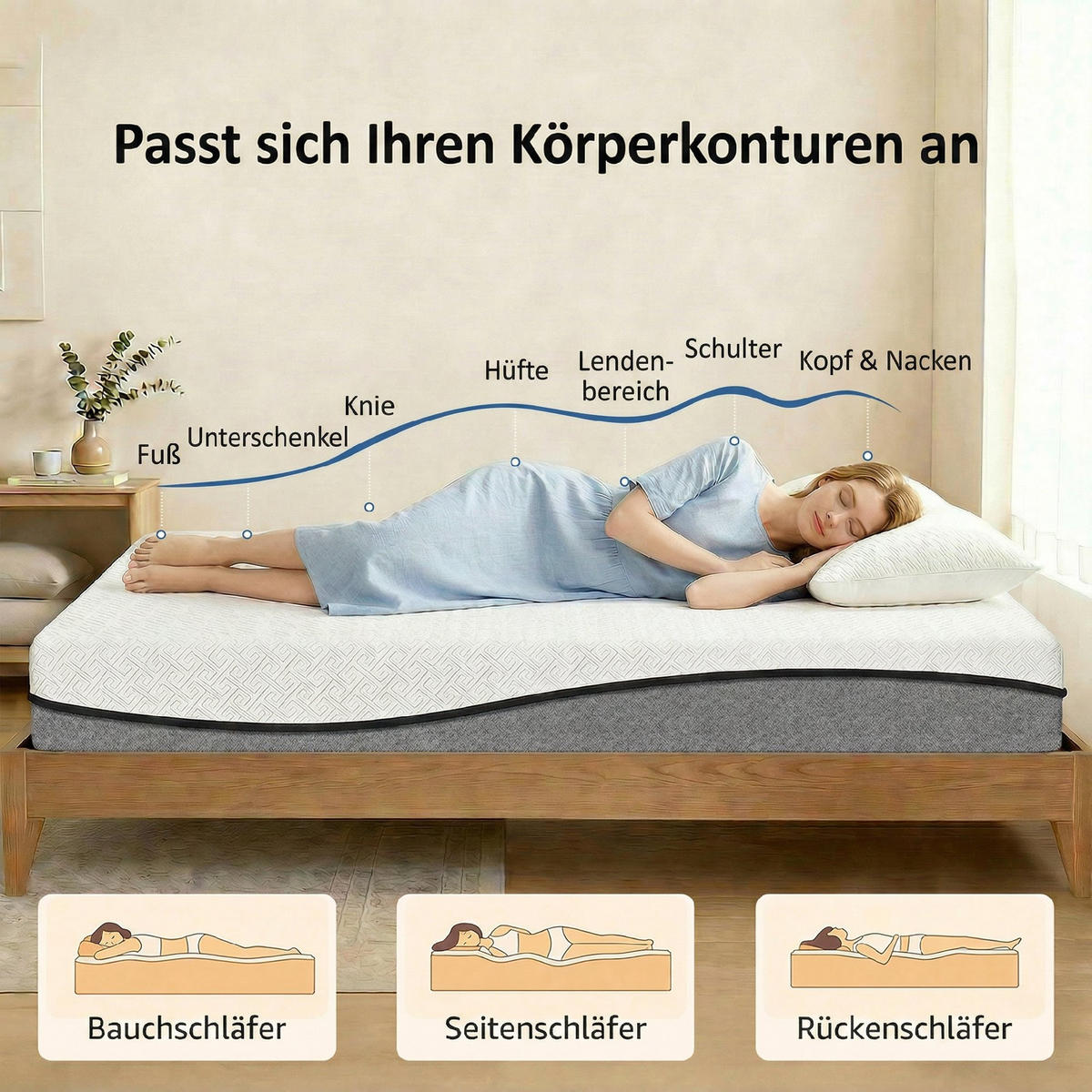 MATRATZE Strickstoff Grau - Grau, Textil - HOMCOM