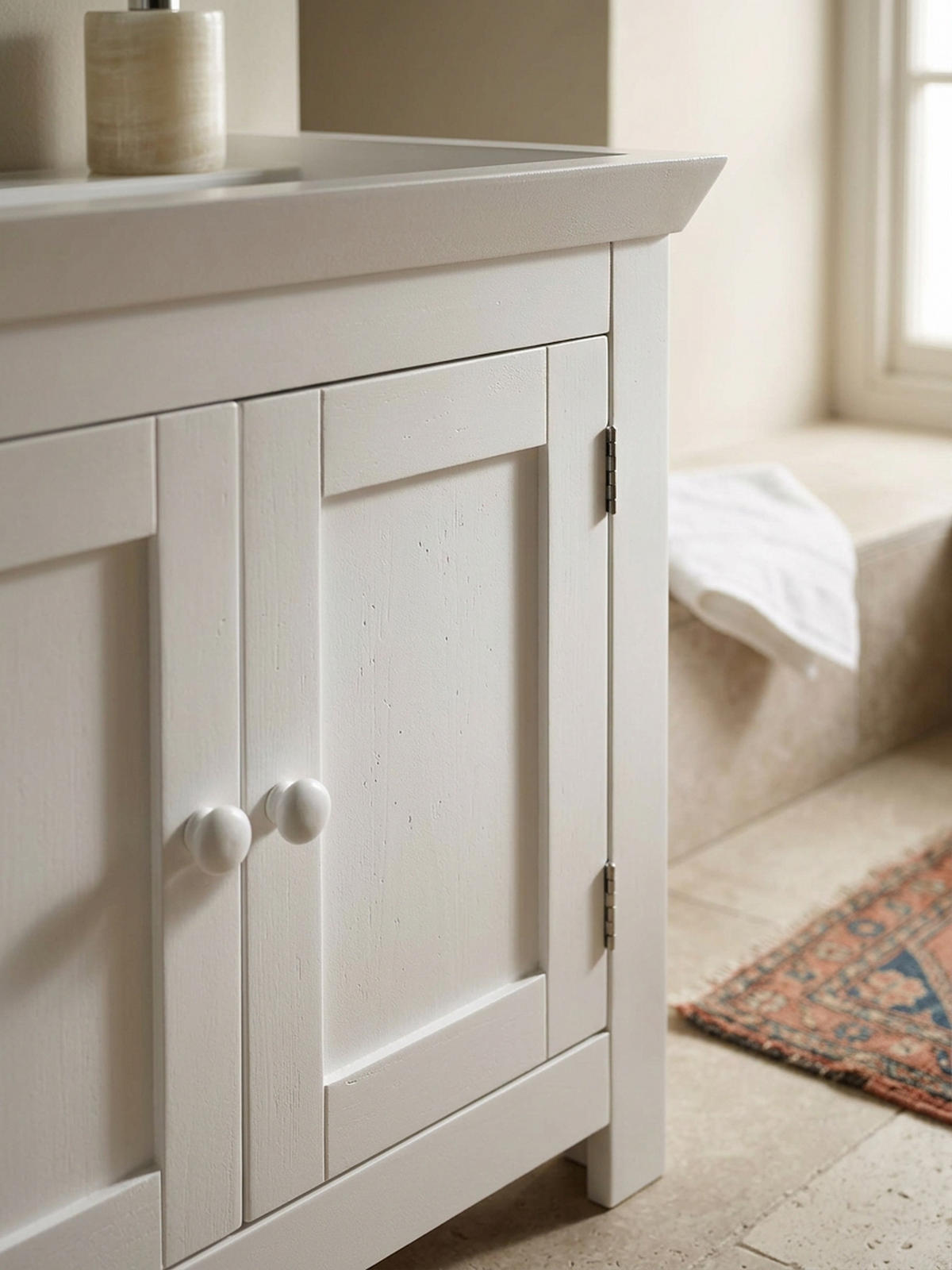 WASCHBECKENUNTERSCHRANK Weiß 50x25x41 cm im Landhausstil aus MDF - Weiß, Holz/Holzwerkstoff (57/56/30cm) - KADIMA DESIGN