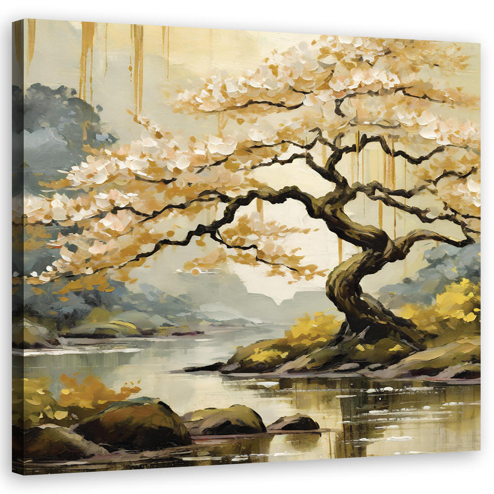 WANDBILD japan landschaft natur - Beige, Textil (30/30cm) - Feeby