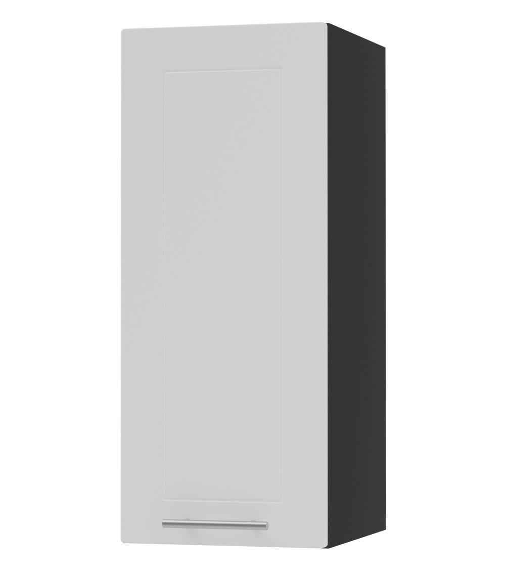 KÜCHENHÄNGESCHRANK Kvantum W2/30 Weiß Matt / Schwarz Matt 30 / 32,5 / 72cm - Schwarz/Weiß, Holz/Holzwerkstoff (30/72/32.5cm) - Feldmann-Wohnen