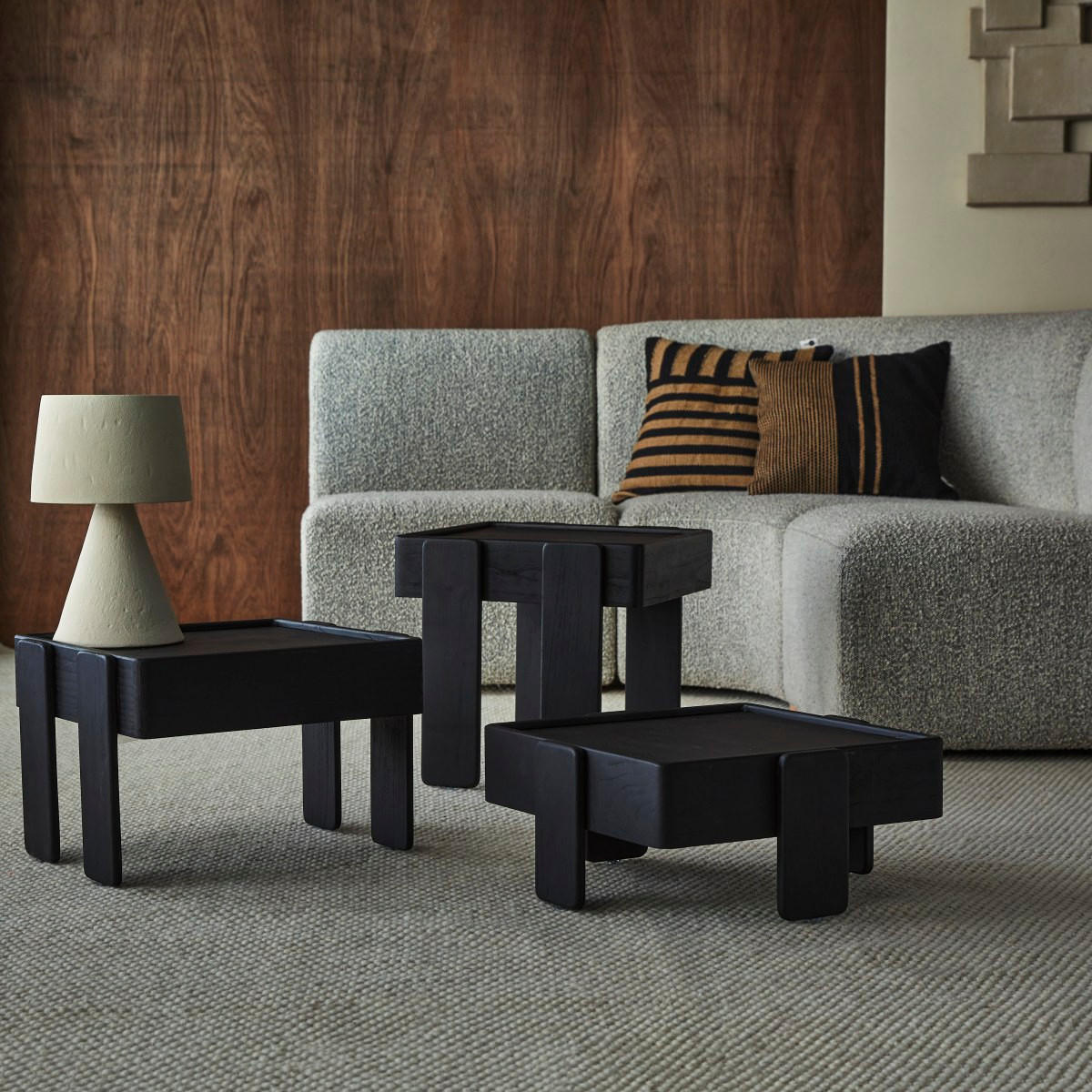 BEISTELLTISCH Nido Schwarz aus Mango - Schwarz, Holz (42/42/40cm) - Tikamoon