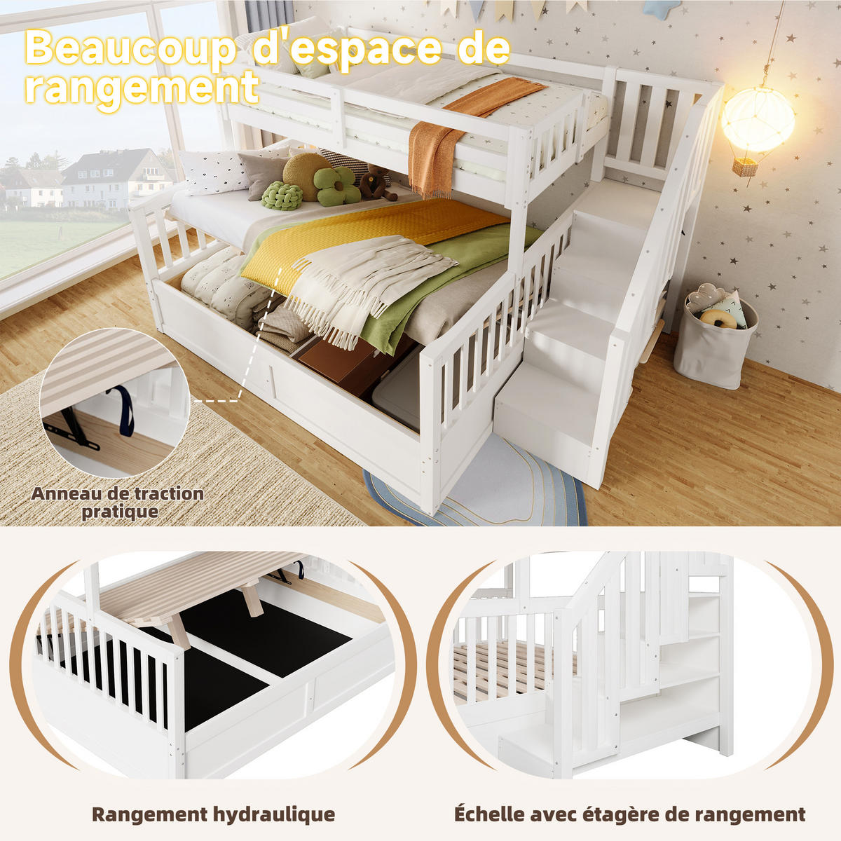 ETAGENBETT 90/200 cm & 140/200 cm Weiß - Weiß, Holz - Raumix