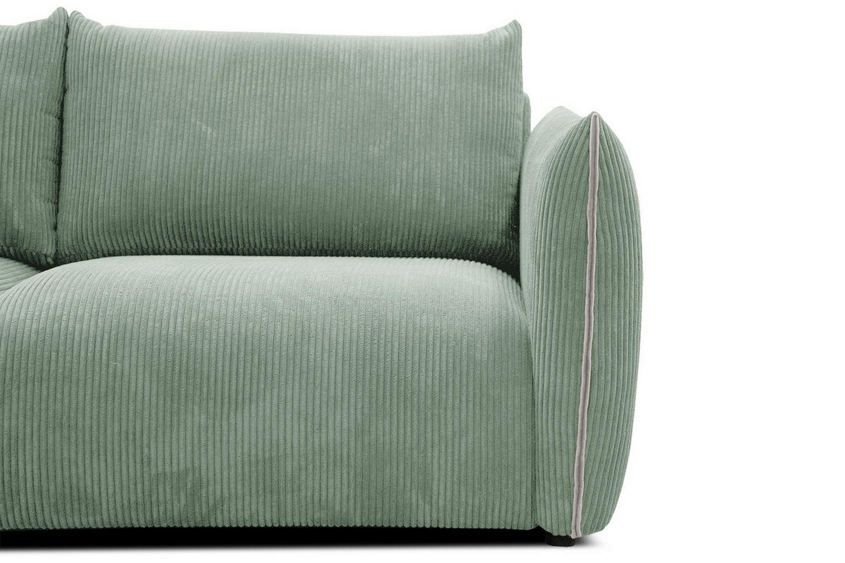 ECKSOFA TAUER 5-Sitzer, mintgrün - Schwarz/Mintgrün, Holzwerkstoff/Kunststoff (173/294cm) - Courtois Laville