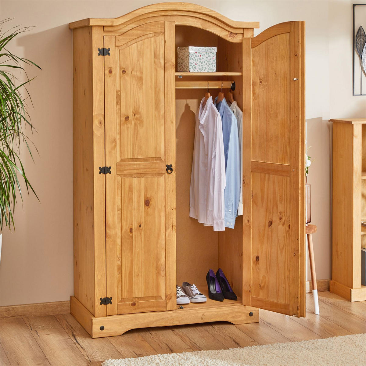 KLEIDERSCHRANK SALSA - Braun, Holz (103/188/57cm) - CARO-Möbel