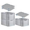 EUROBOX 3x Nextgen Economy Mit Auflagedeckel Grau/Blau Griffe Offen 65 Liter - Blau, Kunststoff (40/32/60cm) - PROREGAL