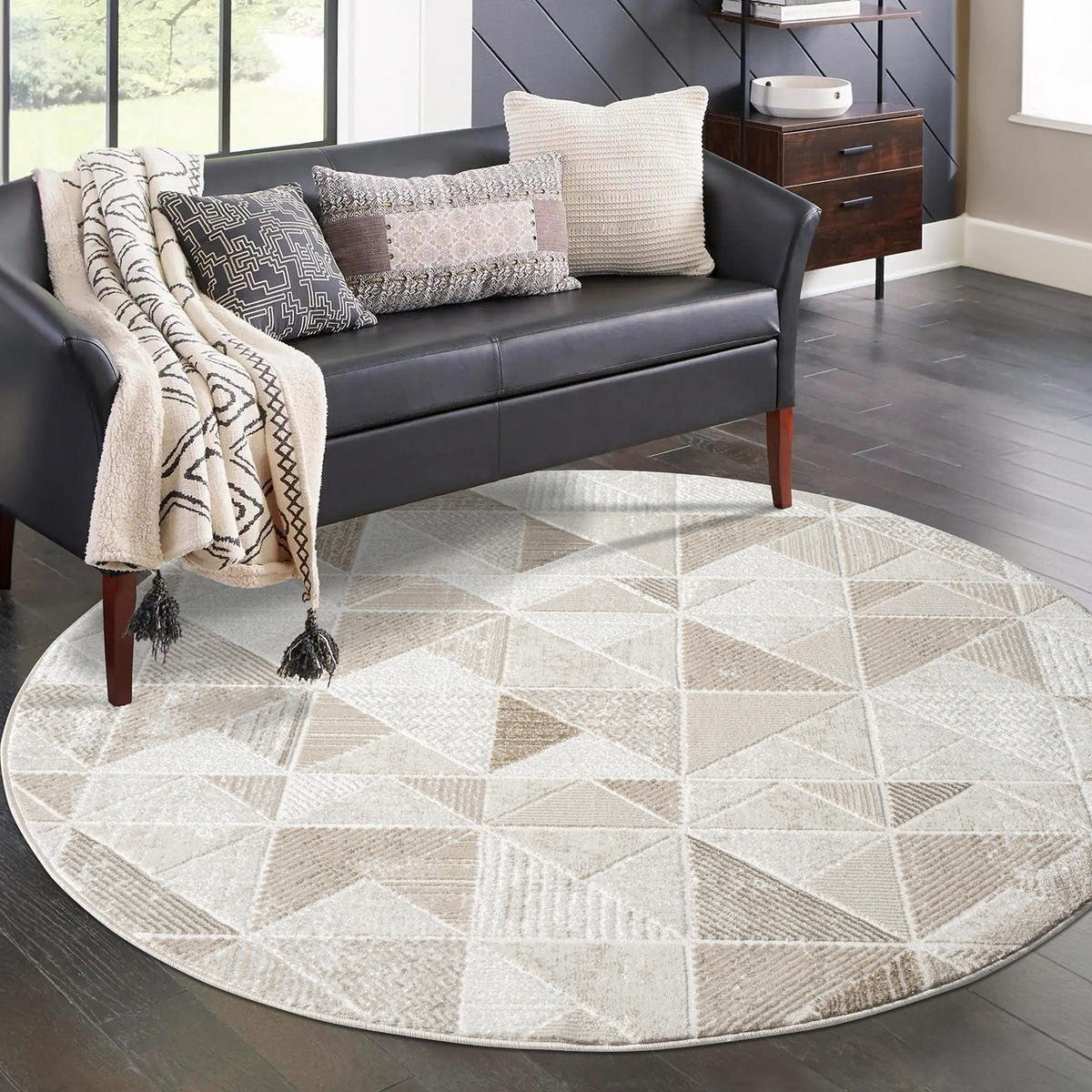 KURZFLOR-TEPPICH Antik 231 Creme 160 cm Rund - Creme, Textil (160/160cm) - carpet city