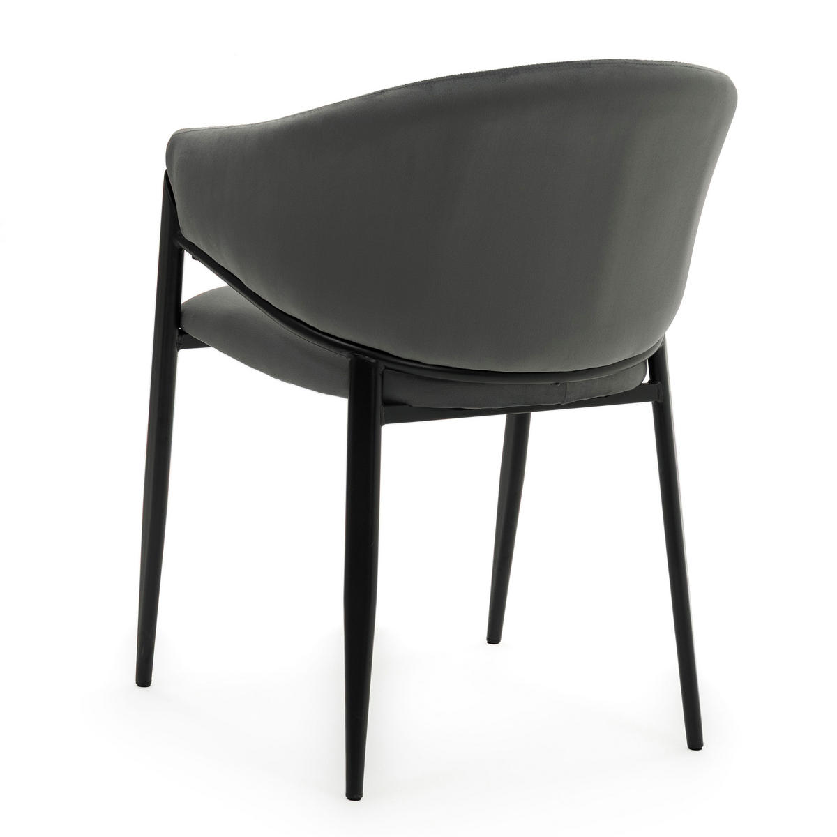 STUHL BUENO gespolsterter - grau - Glamour Velour Samt - Schwarz/Grau, Textil/Metall (57/81/59cm) - NEW HOME