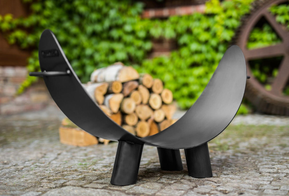 KAMINHOLZREGAL Colorado Stahl schwarz 70 cm - Schwarz, Metall (70/25/44cm) - Mr. Deko