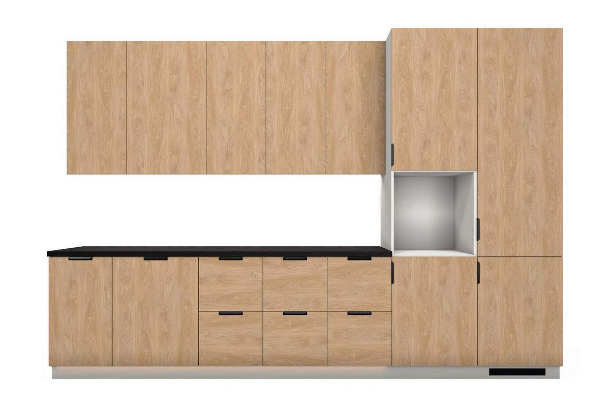 KÜCHENZEILE Sorento Sonoma Eiche & Weiß – 360 cm – KÜ-SORENTOW-002 - Sonoma Eiche, Holzwerkstoff (360/247/58cm) - ROYAL24_MARKT