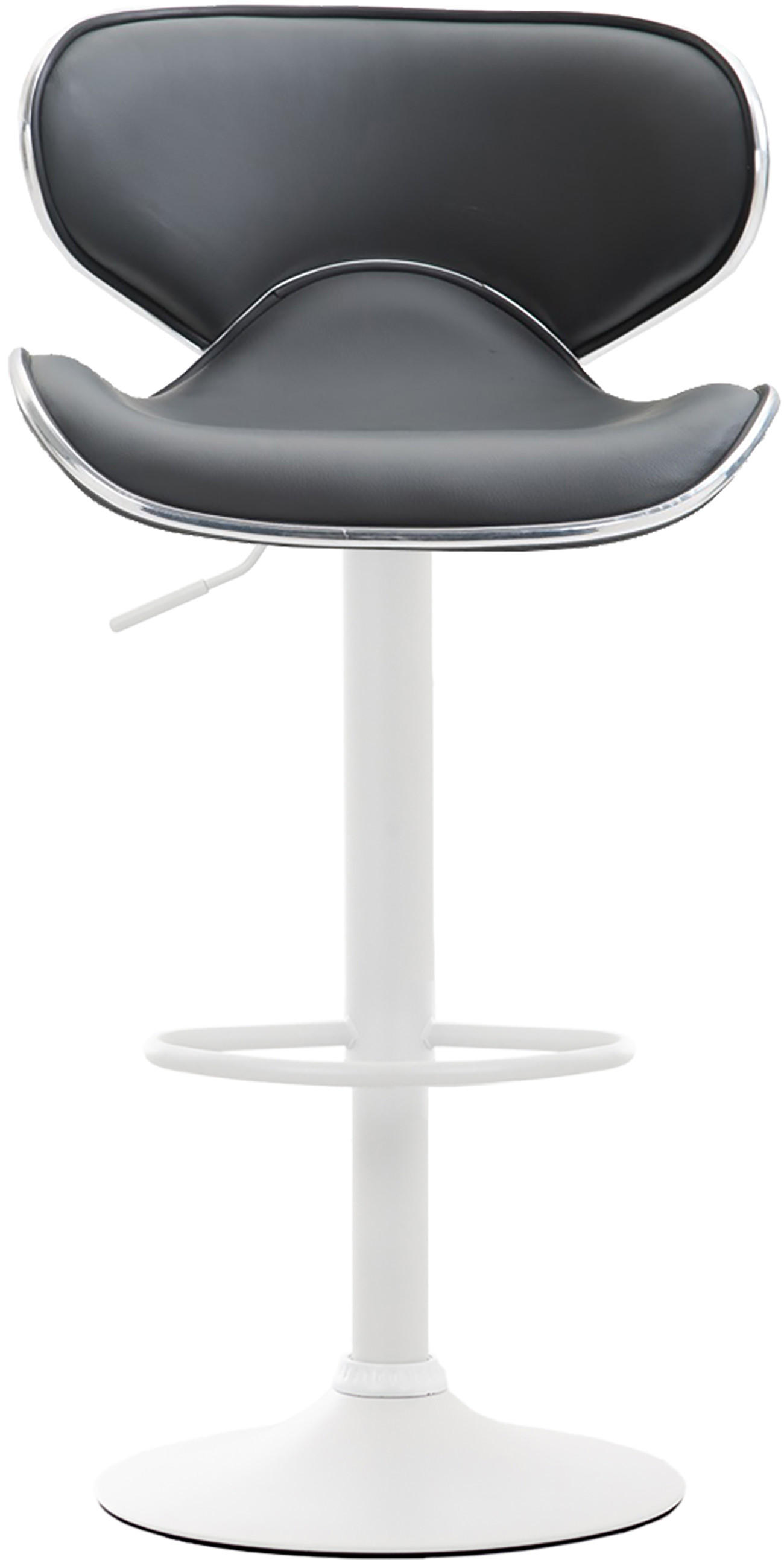 BARHOCKER Lederlook grau - Weiß/Grau, Textil/Metall (46/88/49cm) - CLP