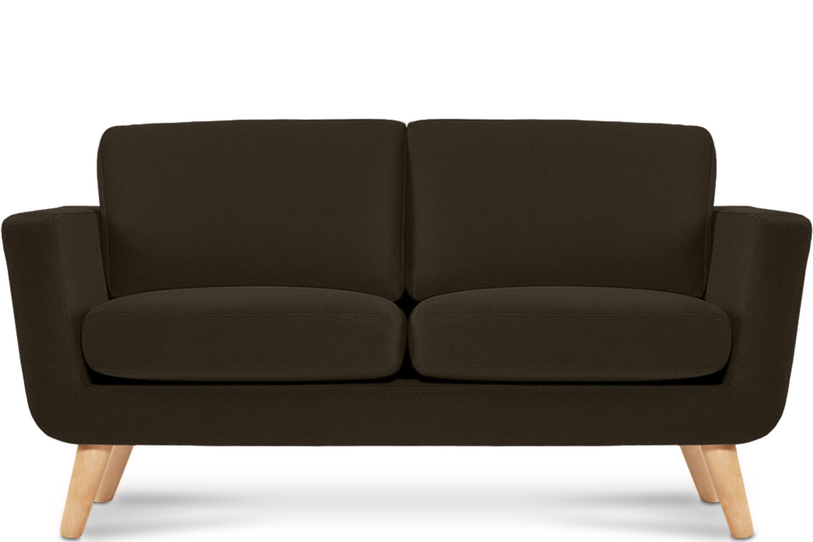 SOFA TAGIO mit Armlehnen, Braun - Dunkelbraun/Braun, Buchenholz/Textil (153/80/84cm) - KONSIMO®