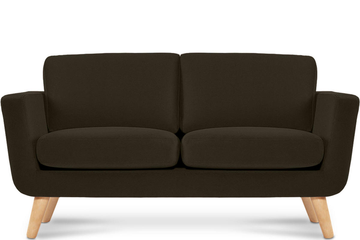 SOFA TAGIO mit Armlehnen, Braun - Dunkelbraun/Braun, Buchenholz/Textil (153/80/84cm) - KONSIMO®