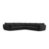 WENDBARES-ECKSOFA Kaelle aus Chenille-Stoff schwarz 7 Sitzplätze - Schwarz, Textil (286/286cm) - Micadoni