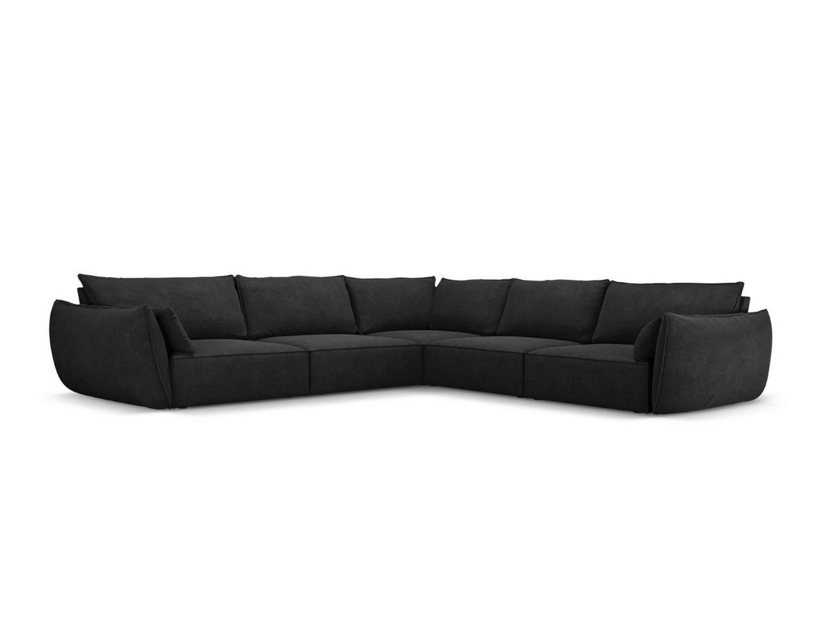 WENDBARES-ECKSOFA Kaelle aus Chenille-Stoff schwarz 7 Sitzplätze - Schwarz, Textil (286/286cm) - Micadoni