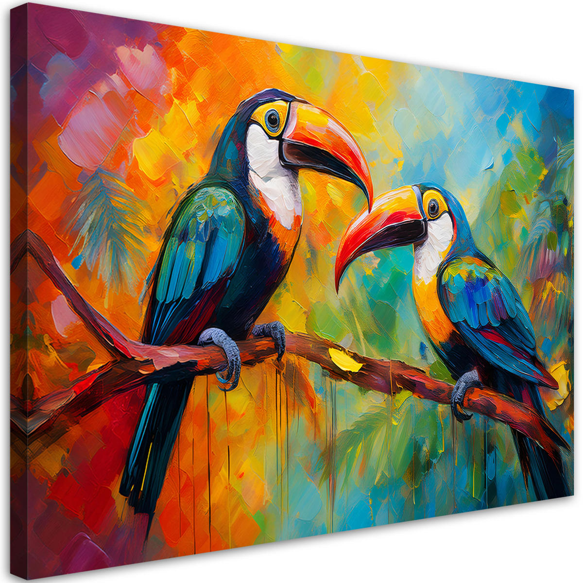 WANDBILD tukan bunte tropische vögel - Multicolor, Textil (60/40cm) - Feeby