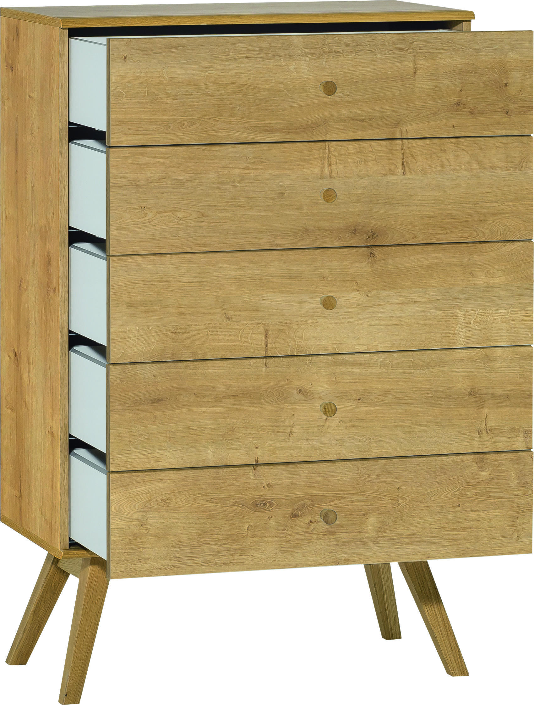 KOMMODE SCHMAL NATURE - Eichefarben, Holzwerkstoff (75/117/40cm) - Vox Möbel