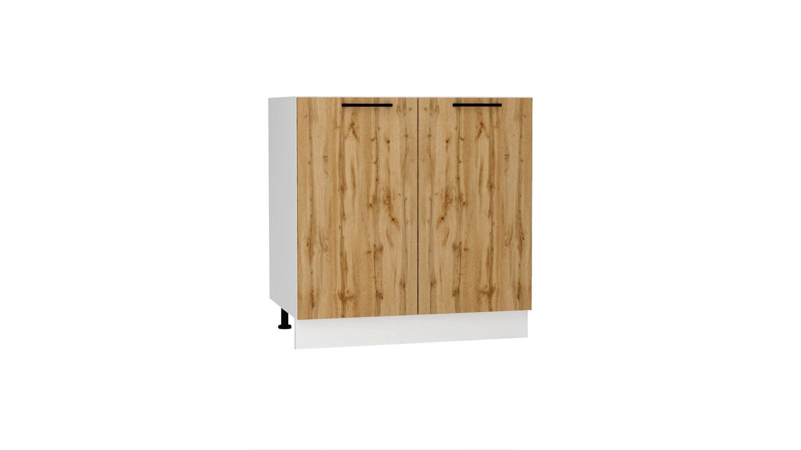 UNTERSCHRANK D80 ( S1600/14 ) – BONO – Elegante Stauraum Idee – Gold / Eiche - Eichefarben, Holzwerkstoff (80/82/51cm) - ROYAL24_MARKT