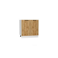 UNTERSCHRANK D80 ( S1600/14 ) – BONO – Elegante Stauraum Idee – Gold / Eiche - Eichefarben, Holzwerkstoff (80/82/51cm) - ROYAL24_MARKT