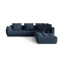 ECKSOFA modular rechts Bloom aus strukturiertem Stoff dunkelblau 4 Sitzplätze - Dunkelblau, Textil (310/316cm) - Micadoni