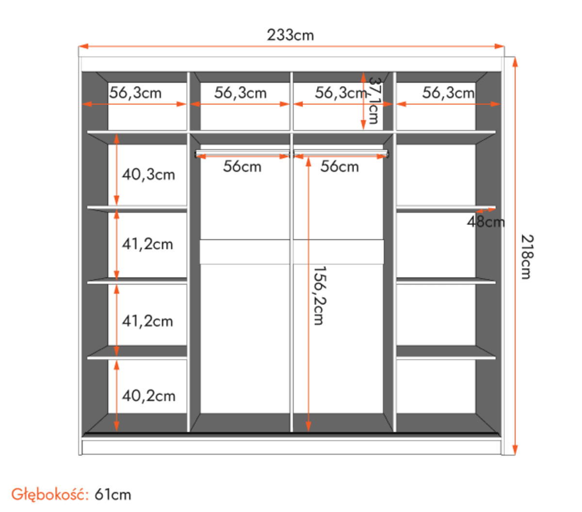 SCHWEBETÜRENSCHRANK Multi 35 Weiß/Weiß Semigloss + Spiegel 233 cm - Alufarben/Weiß, Glas/Holzwerkstoff (233/218/61cm) - imoebel24