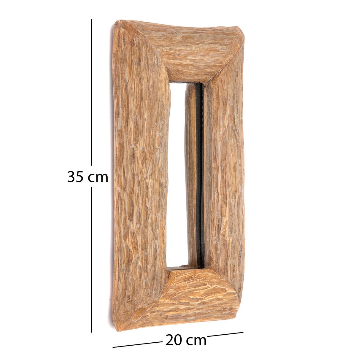 WANDSPIEGEL Base B 35x20cm, Massivholz naturfarben - Naturfarben, Holz (20/35/3cm) - CREEDWOOD