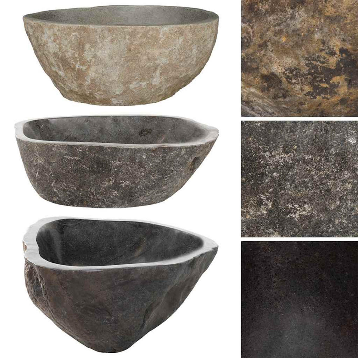 WASCHBECKEN Landis 46/36/15 cm - Anthrazit, Stein (46/15/36cm) - Nettlife