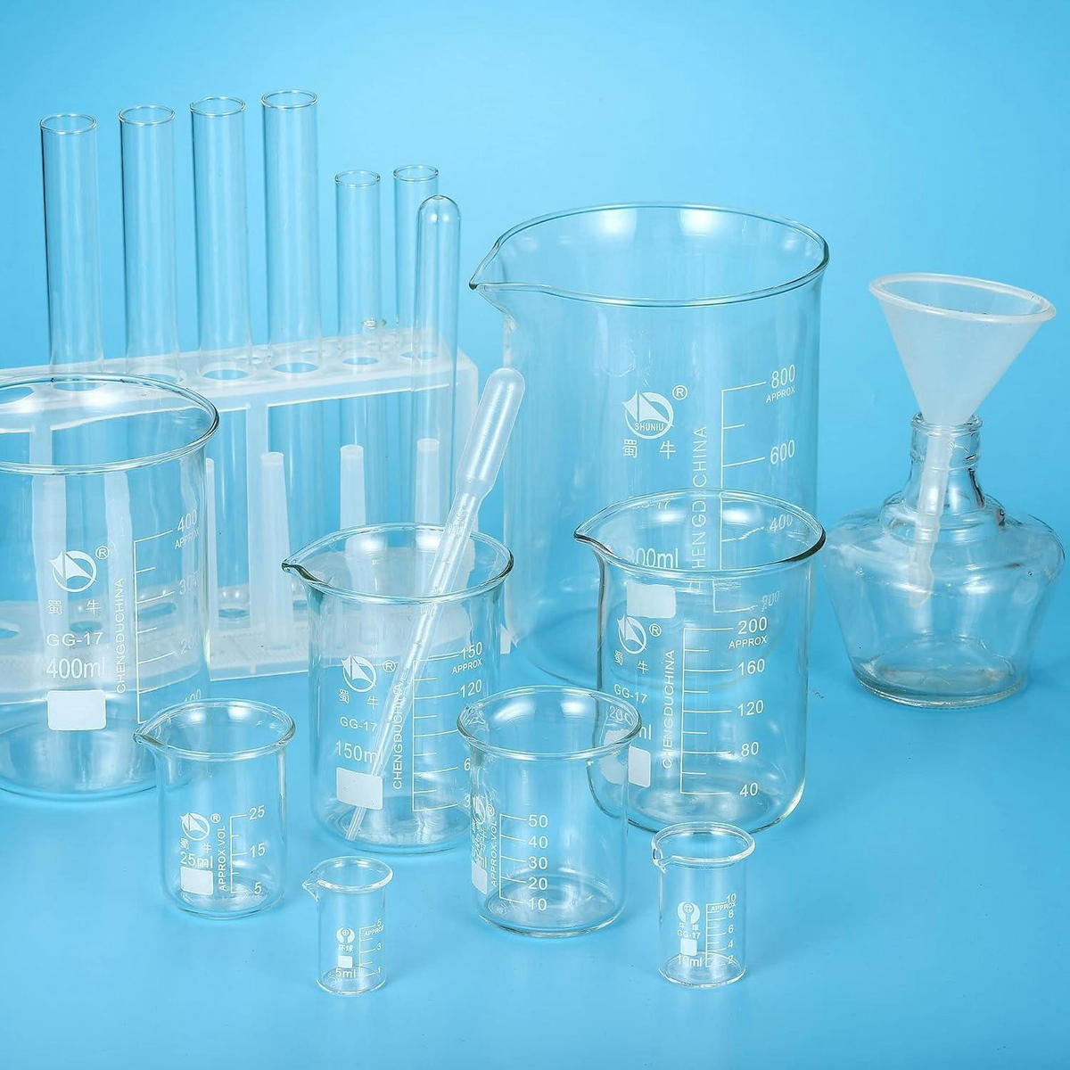 MESSBECHER 3er Set Borosilikatglas 500ml - Transparent, Glas (0.5L)