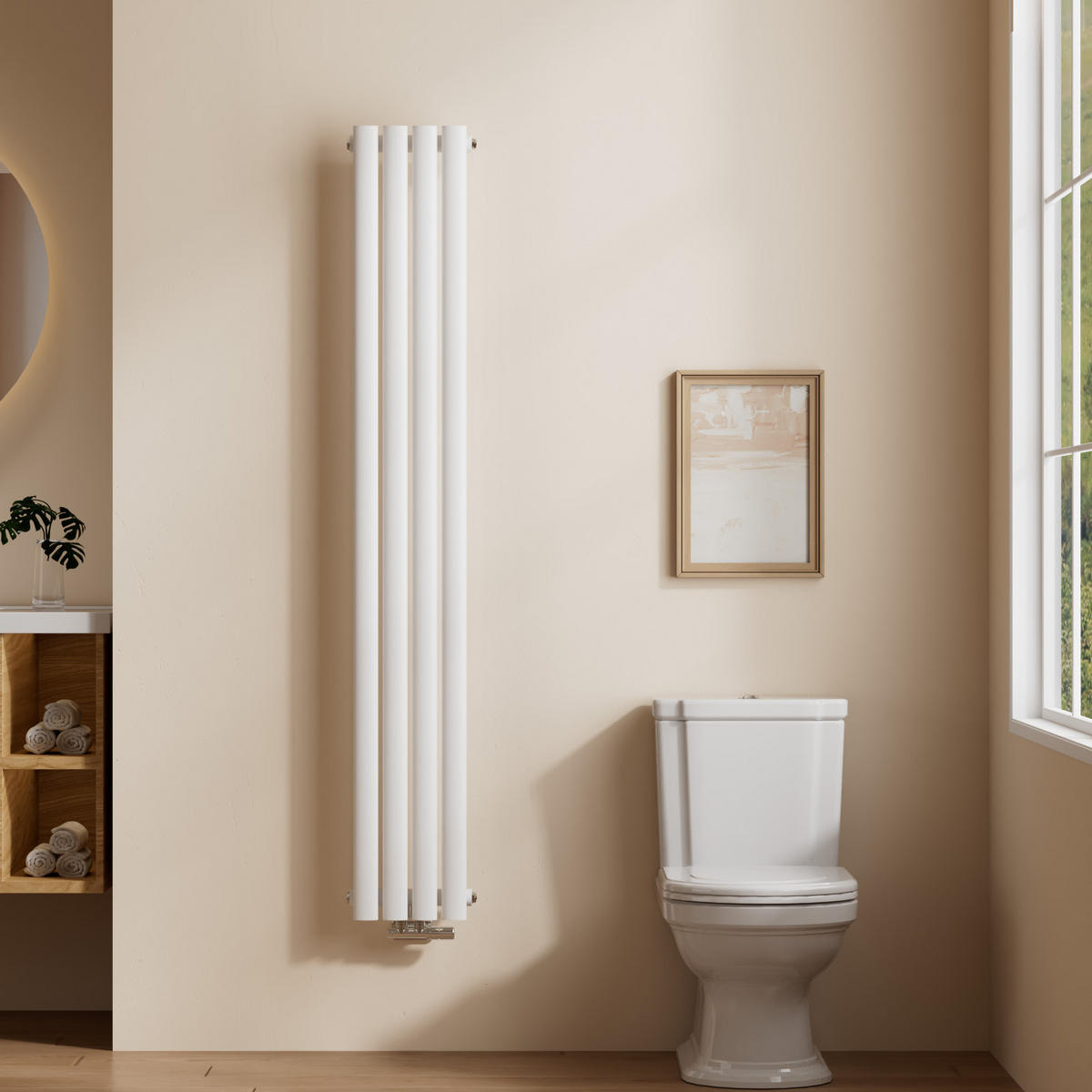HEIZKÖRPER Doppelrohr vertikal montierbar Weiß 24/160/5,8 cm - Weiß Hochglanz, Metall (24/160/5.8cm) - EMKE