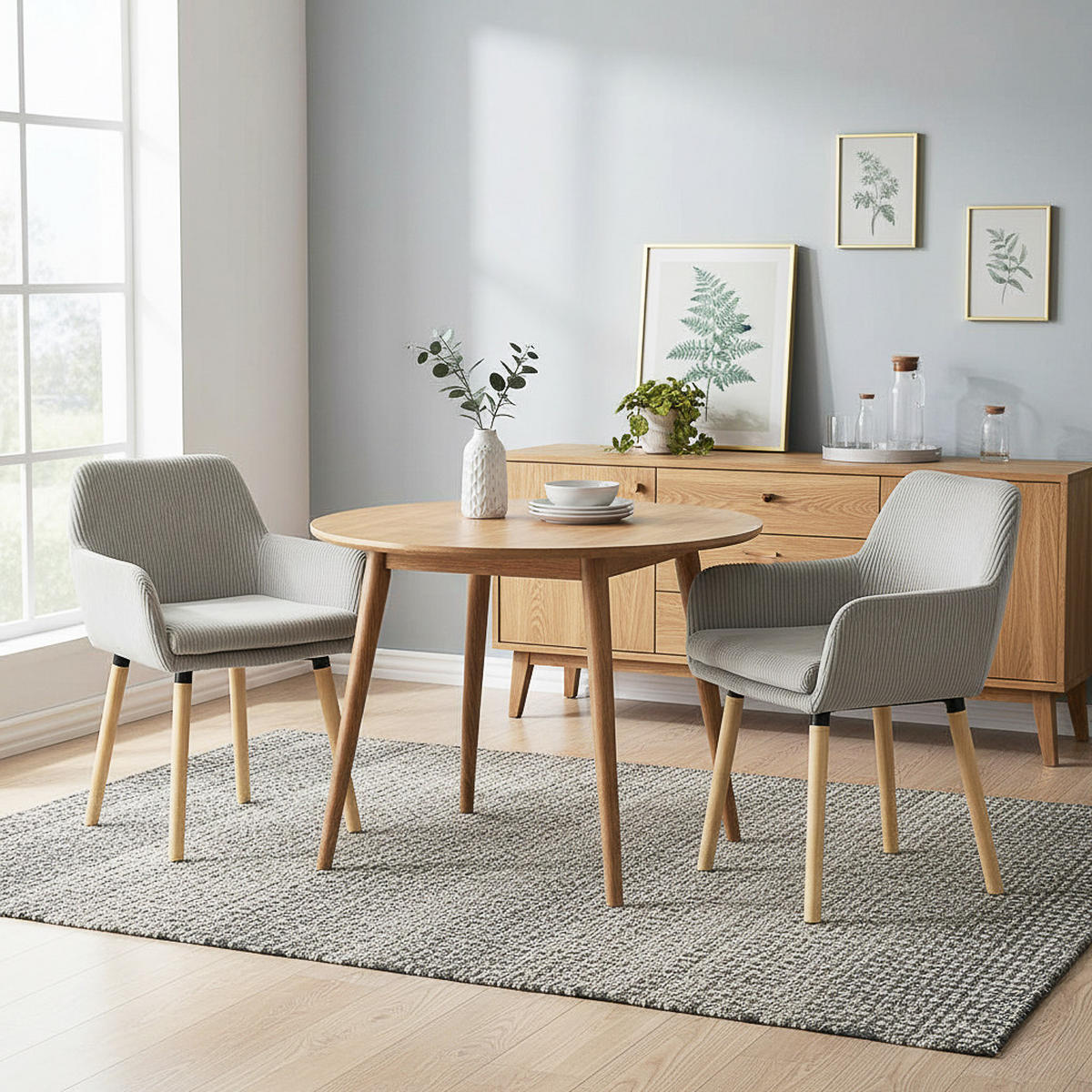 ZWEI graue Esszimmerstühle im modernen Stil - Grau, Textil (54/77/53cm) - Meubles Cosy