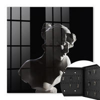 SCHLÜSSELBOX Schwarz 30x30 cm- Türöffnung nach rechts - Subtile Skulptur - Schwarz, Metall (30/30/5cm) - TULUP