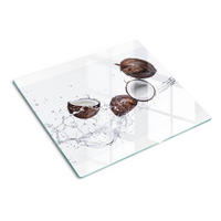 GLASPLATTE 60x52 cm Kokosnuss mit Wasser - Braun, Glas (60/0.4/52cm) - TULUP