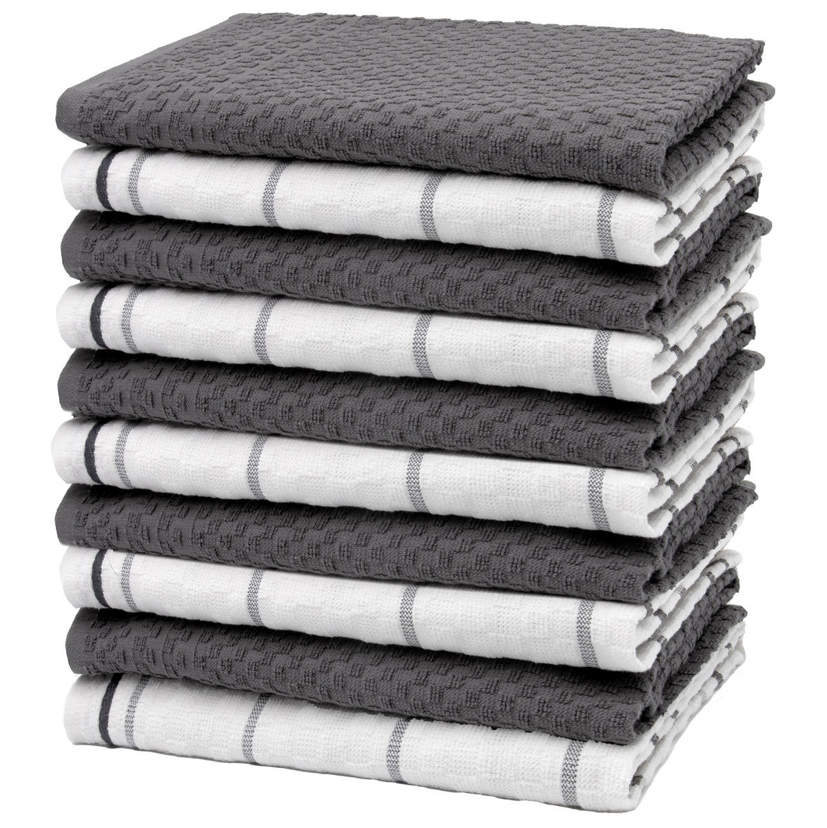 GESCHIRRTÜCHER, 10er-Set, 45x60 cm, 100% Baumwolle, farblich sortiert - Multicolor, Textil (45/60cm) - Zollner
