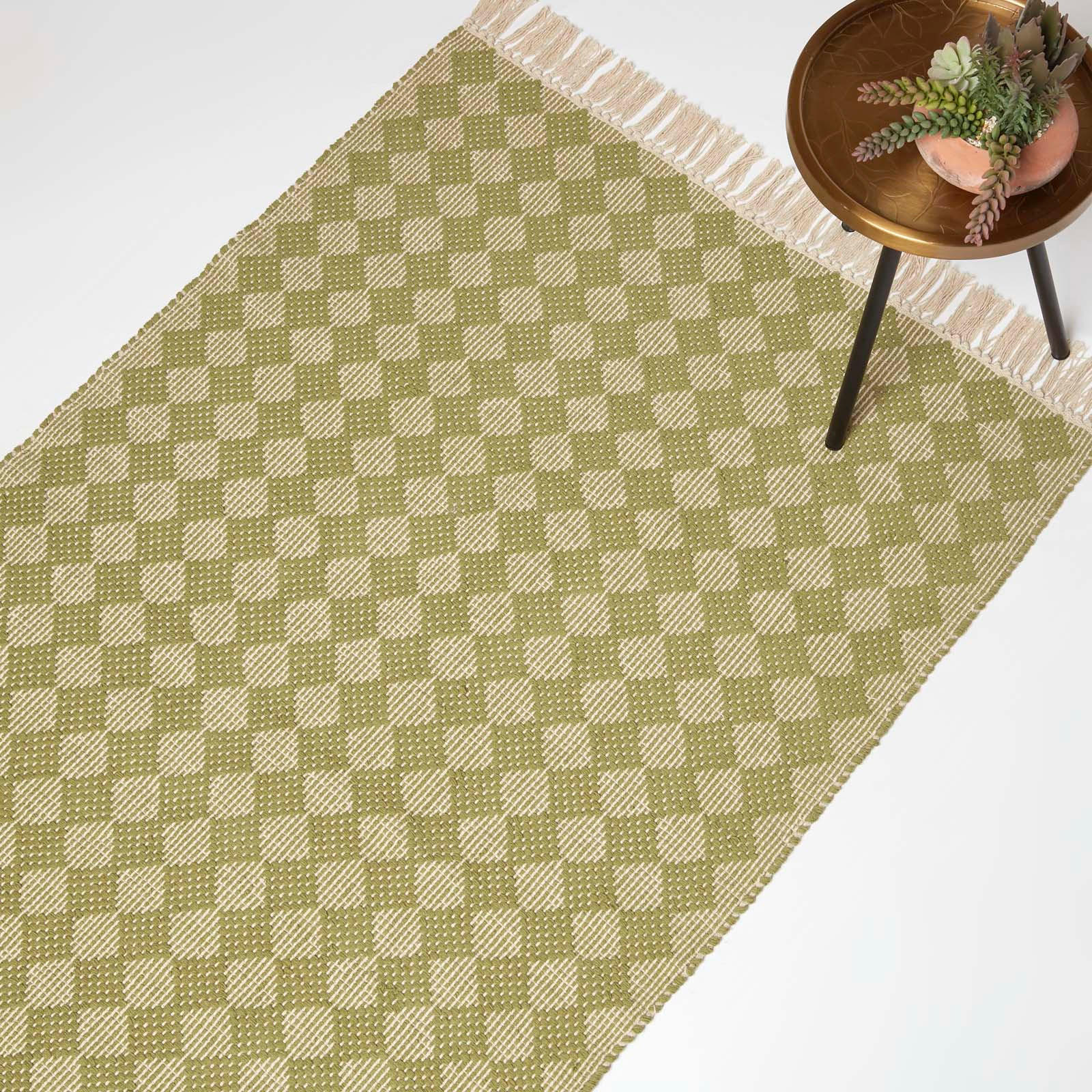 HANDWEBTEPPICH Lima geometrisch gemustert 120/170 cm - Grün, Textil (120/170cm) - Homescapes