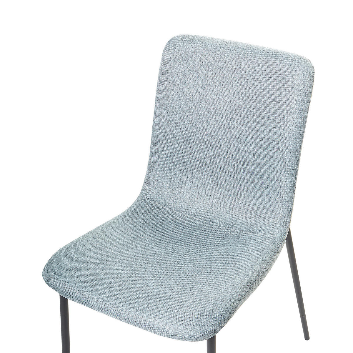 ESSZIMMERSTUHL 4er-Set Hellblau Glendive - Schwarz/Hellblau, Textil (44/81/65cm) - Beliani