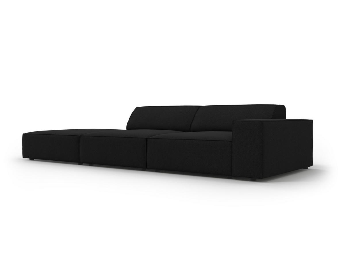 SOFA Jodie aus strukturiertem Stoff schwarz 3 Sitzplätze - Schwarz, Textil (102/70/262cm) - Micadoni