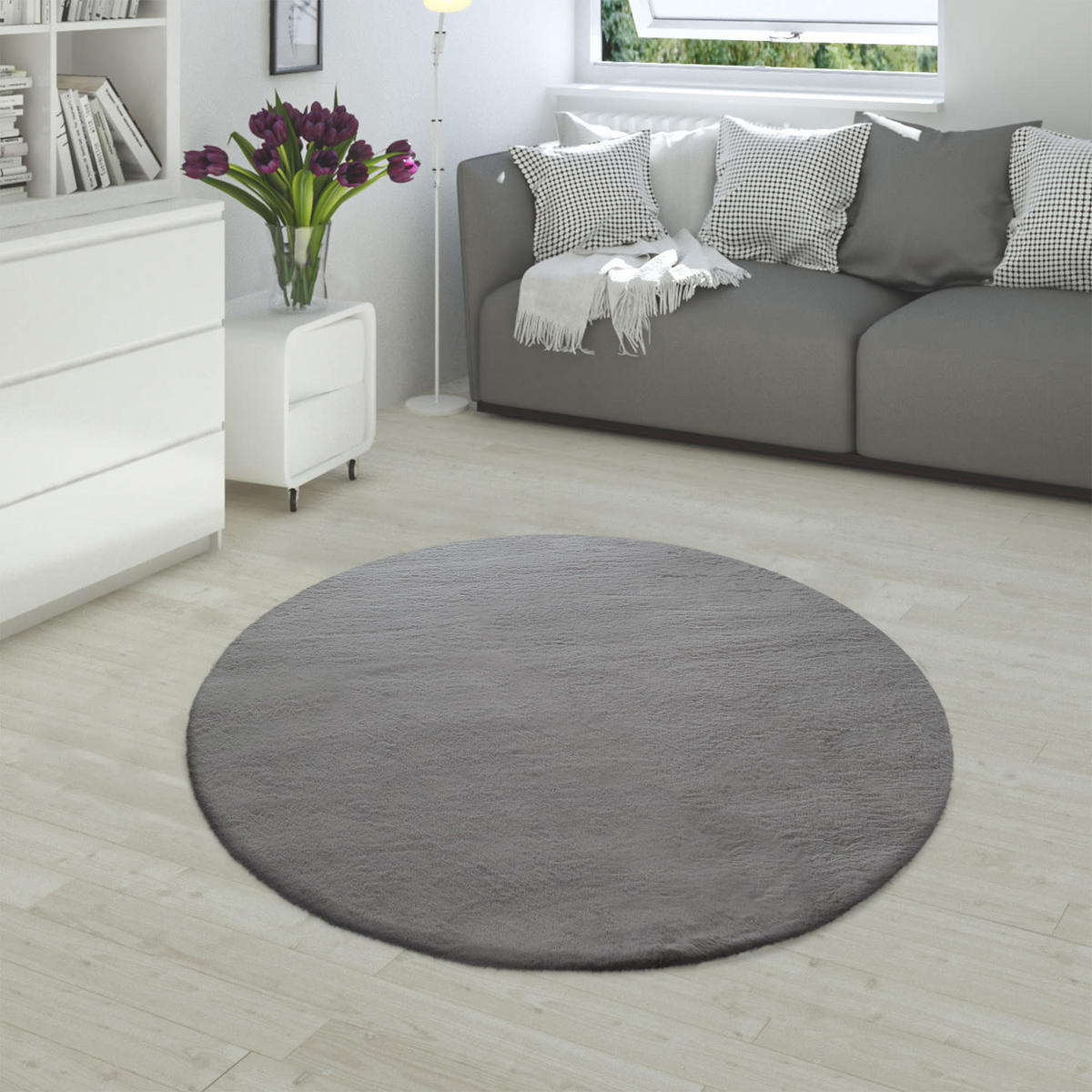 HOCHFLORTEPPICH 200/200 cm Rabbit 780 - Anthrazit, Kunststoff (200/200cm) - Paco Home
