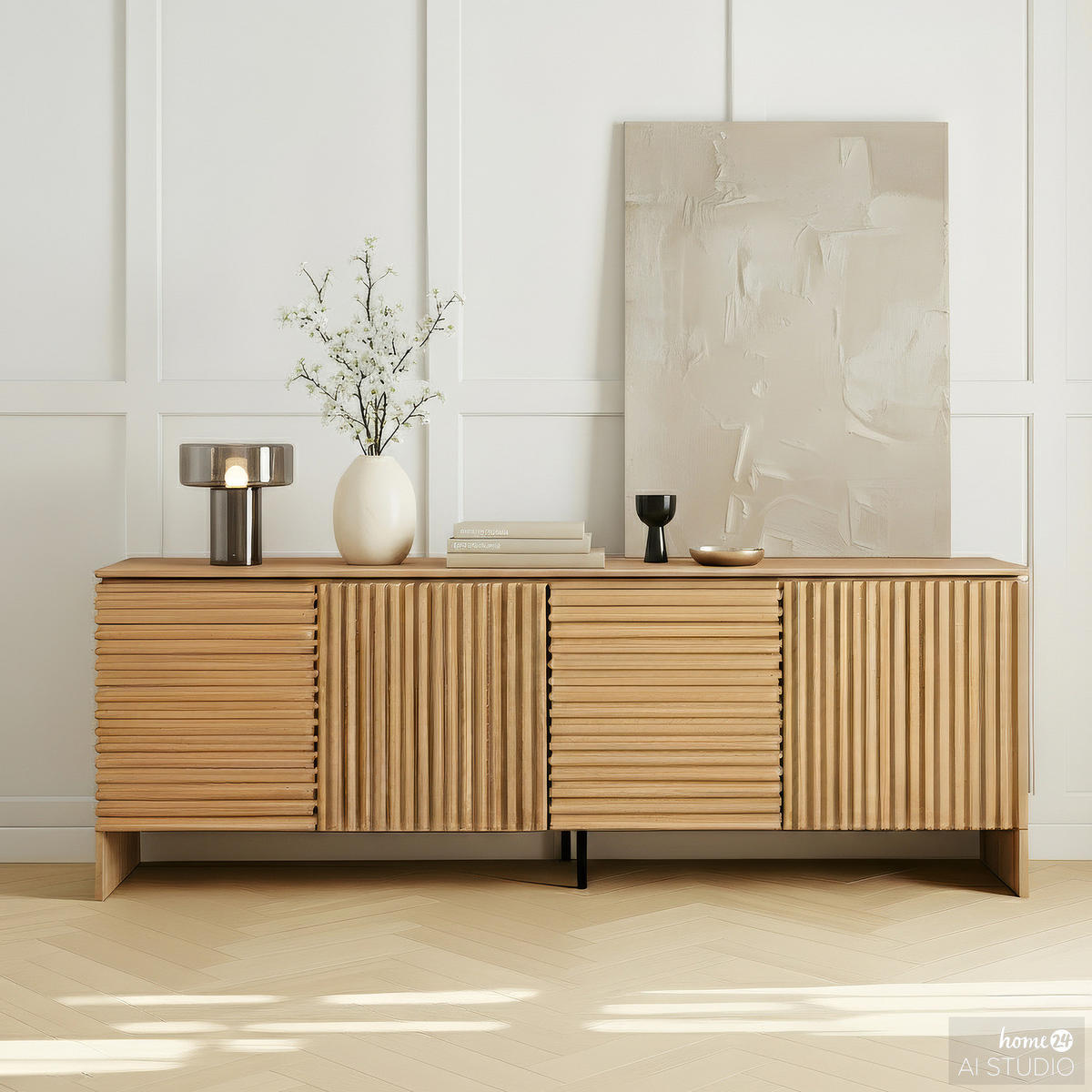 AKKU-TISCHLEUCHTE - Rauchglas / Eisen - Grau / Silber - Grau, Glas/Metall (24/24/27cm) - home24