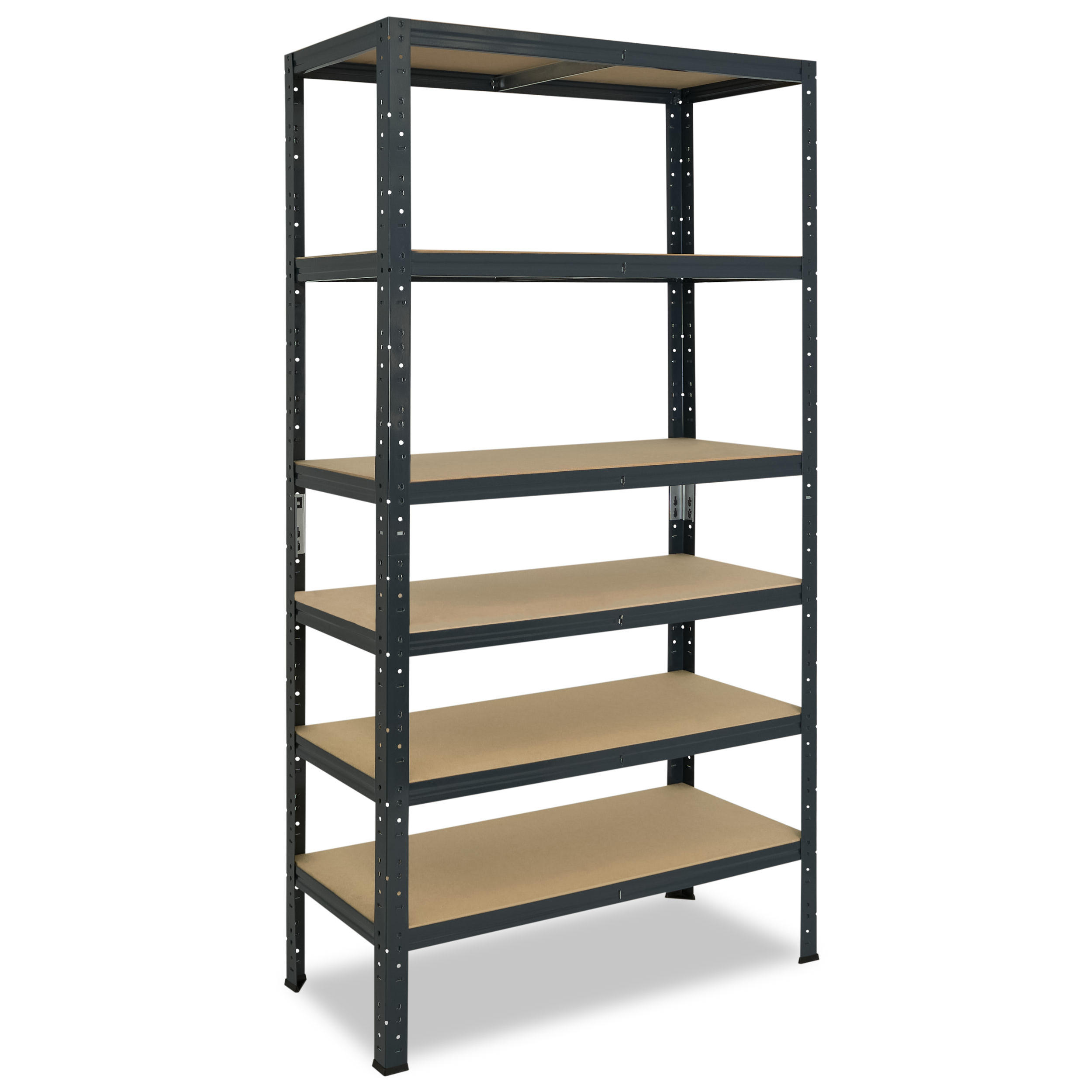 SCHWERLASTREGAL HOME 200x120x50 cm in anthrazit mit 6 Böden und 145 kg Traglast pro Boden - Anthrazit, Metall (120/200/50cm) - shelfplaza